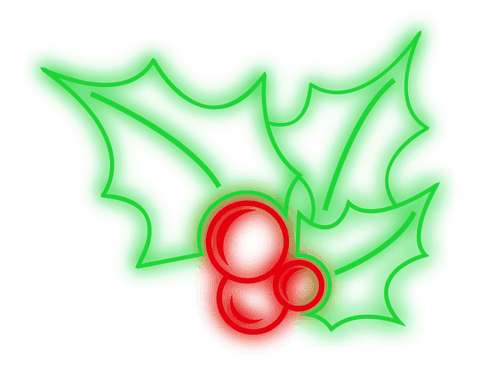 Transparent Neon Christmas Mistletoe Icon Illustrated with Bright Glow - Download Free Stock Videos Pikwizard.com