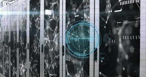 Futuristic Fingerprint Security in High-Tech Server Room - Download Free Stock Images Pikwizard.com