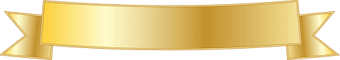 Gold Ribbon Banner on Transparent Background