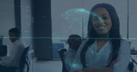 confident african american businesswoman with global finance concept - Download Free Stock Images Pikwizard.com