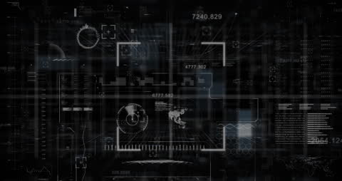 Digital Data Dashboard with Globe and Graphs Animation
