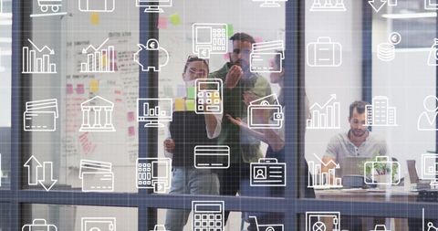 Creative Team Collaborative Brainstorming with Digital Business Overlay