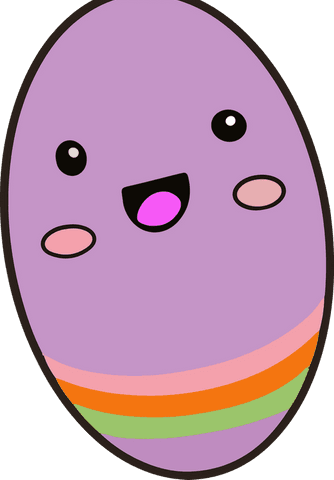 cute kawaii easter egg with stripes on transparent background - Download Free Stock Videos Pikwizard.com