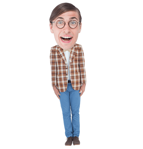 Happy Man with Oversized Head on Transparent Background - Download Free Stock Videos Pikwizard.com