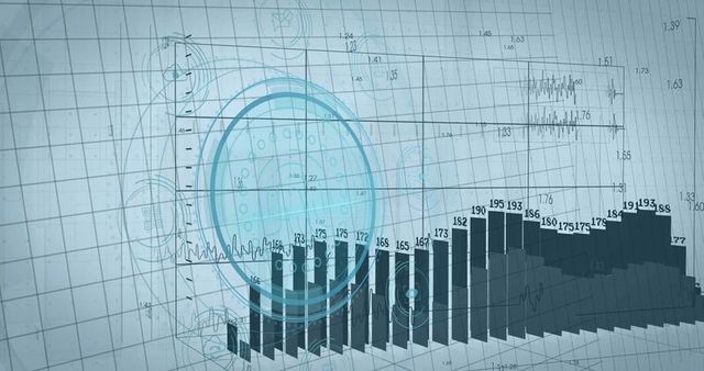 3d bar chart with hud overlay on data dashboard interface