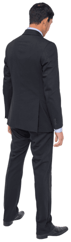 Businessman in Suit Facing Away on Transparent Background