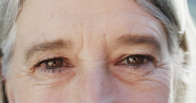 Close-Up of Elderly Woman’s Eyes with Wrinkles - Download Free Stock Images Pikwizard.com