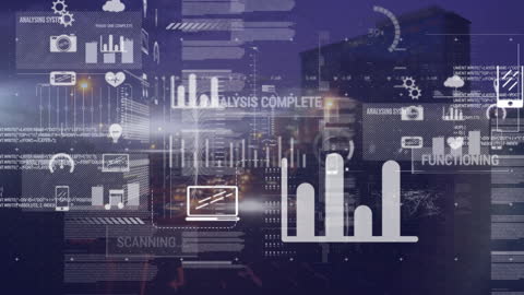 Futuristic Data Analysis with Holographic Displays Over City