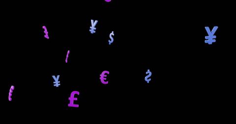 Floating Currency Symbols: International Market Concept