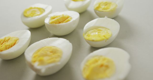 Sliced Hard-Boiled Eggs on White Surface - Download Free Stock Images Pikwizard.com