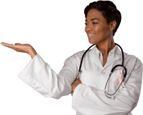 Transparent African American Nurse Promoting Breast Cancer Awareness - Download Free Stock Videos Pikwizard.com