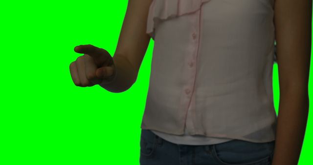 Woman Pointing with Green Screen Background - Download Free Stock Images Pikwizard.com