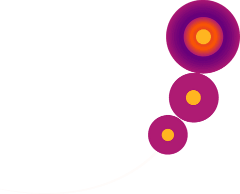 Colorful concentric circles on transparent arc canvas