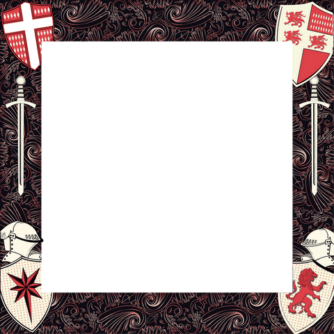 medieval heraldry frame with shields and transparent center - Download Free Stock Videos Pikwizard.com