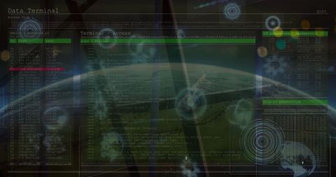 Futuristic Data Terminal Interface Overlaid on Orbital View - Download Free Stock Images Pikwizard.com