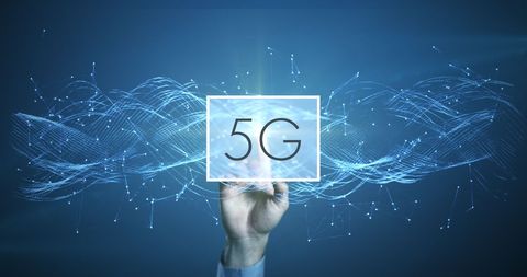 Digital Hand Interacting with 5G Network Interface