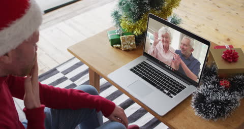 Celebrating Christmas Virtually: Happy Family Video Call