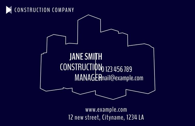 Professional Construction Company Business Card Template - Download Free Stock Templates Pikwizard.com