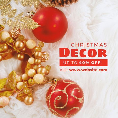 festive christmas decorations with red baubles and berry accents - Download Free Stock Templates Pikwizard.com