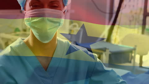 Portrait of Surgeon with Superimposed Ghana Flag
