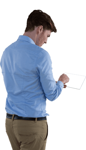 Business Professional Engaging with Transparent Digital Tablet - Download Free Stock Videos Pikwizard.com