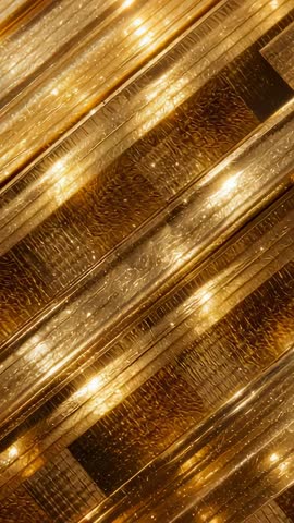 Glittering Overlapping Golden Strips with Embossed Metallic Texture Vertical Video Background