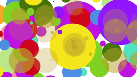 Colorful Abstract Dots Floating Against Black Background