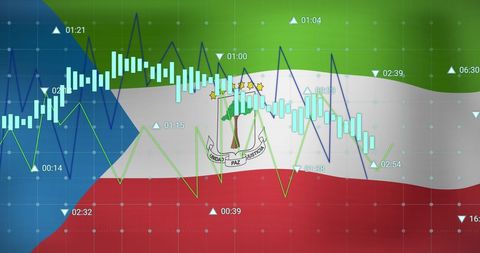 Financial Data Analytics Over Equatorial Guinea Flag - Download Free Stock Images Pikwizard.com