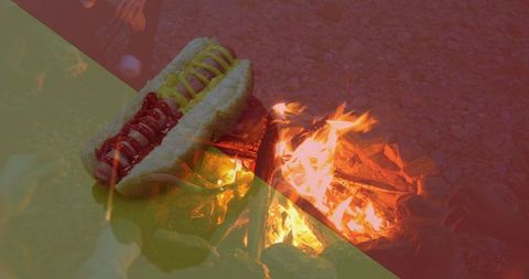 Hot Dog Over Campfire Embodies American Outdoor Tradition - Download Free Stock Images Pikwizard.com