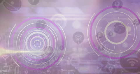 Futuristic Digital Circles with Abstract Holograms