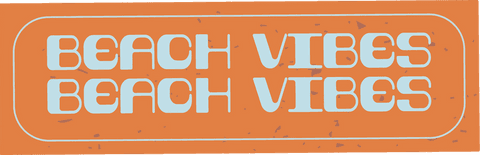 Retro beach vibes typography on transparent background