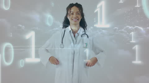 Digital Innovation in Healthcare with Multiracial Female Doctor