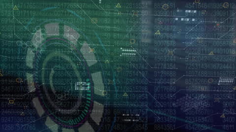 Digital Scope Analyzing Complex Data Network Animation