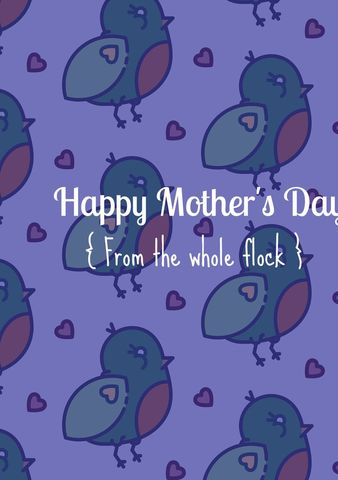 Charming Birds and Hearts for Mother's Day Card - Download Free Stock Templates Pikwizard.com