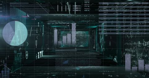 Digital Interface with Math Equations and Data Graphics - Download Free Stock Images Pikwizard.com