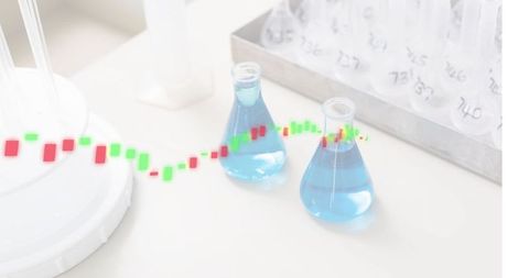 Financial Analysis Concept With Laboratory Setting Featuring Candlestick Chart
