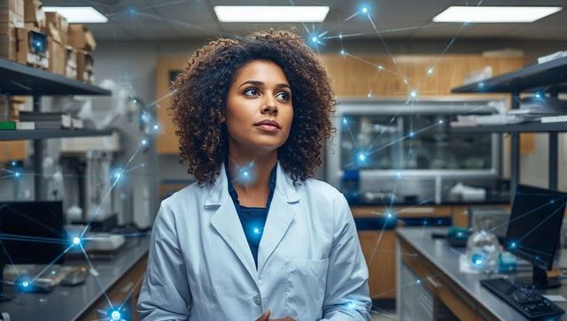 Scientist Tracing Digital Innovations in Advanced Laboratory