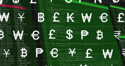 Currencies and Data Processing on Digital Green Grid - Download Free Stock Images Pikwizard.com