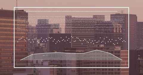Urban data visualization over city skyline