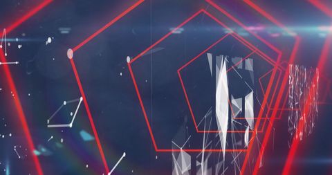 abstract red geometric shapes with digital patterns - Download Free Stock Images Pikwizard.com