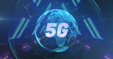 Globe and Blue Glowing Tunnel Representing 5G Network Technology - Download Free Stock Images Pikwizard.com