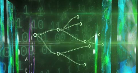 data processing visualization with binary code and digital networks - Download Free Stock Images Pikwizard.com