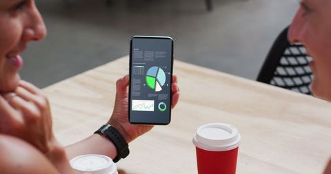 Analyzing Business Statistics on Smartphone in Casual Meeting - Download Free Stock Images Pikwizard.com