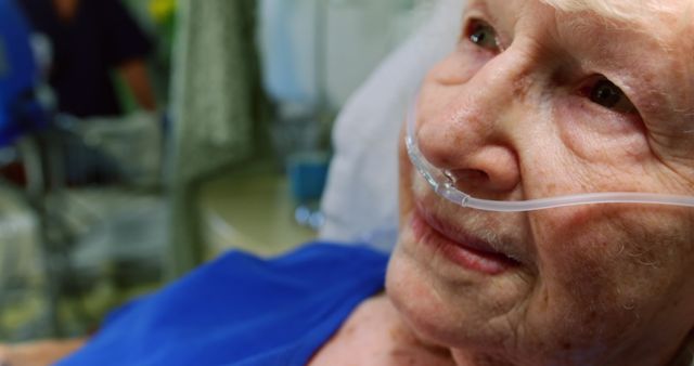 Elderly Patient in Hospital with Oxygen Nasal Cannula - Download Free Stock Images Pikwizard.com