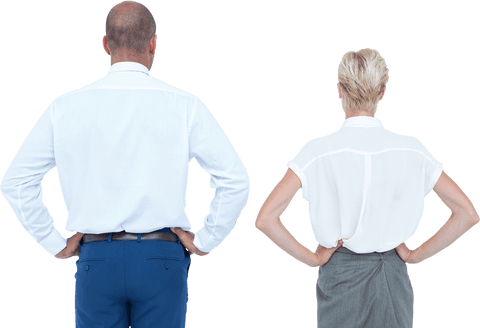 Transparent Business Professionals With Hands On Hips