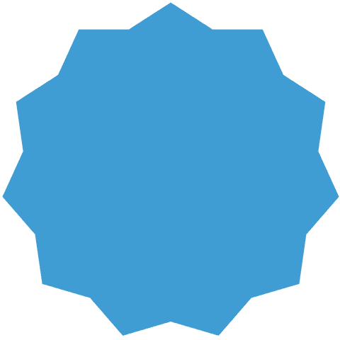 Blank Blue Star Shape on Transparent Background Vector