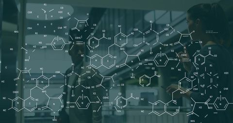 Science and Innovation Concept with Molecular Chemistry Overlays