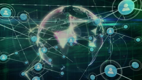 Global Digital Network Connections with Data Visualization