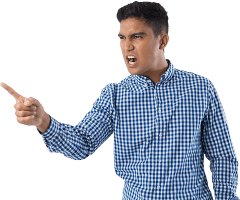 angry latino man pointing with determination on transparent background - Download Free Stock Videos Pikwizard.com