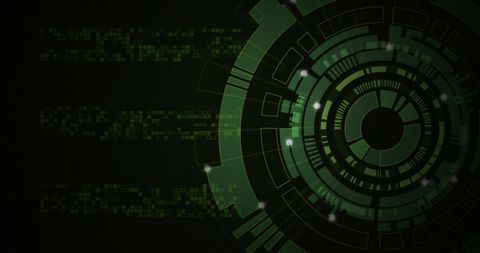 Futuristic Digital Interface Circles with Green Technology Lights - Download Free Stock Images Pikwizard.com